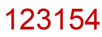 Number 123154 red image