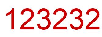 Number 123232 red image