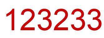 Number 123233 red image