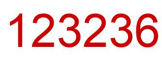 Number 123236 red image