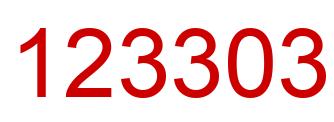 Número 123303 imagen rojo