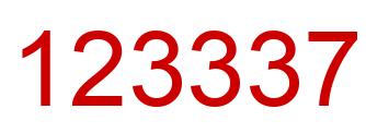 Number 123337 red image