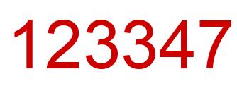 Number 123347 red image