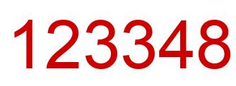 Number 123348 red image