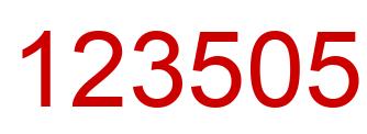 Number 123505 red image