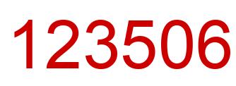 Number 123506 red image