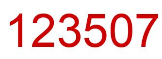 Number 123507 red image