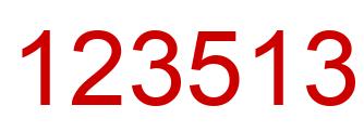Number 123513 red image