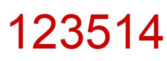 Number 123514 red image