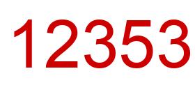 Number 12353 red image