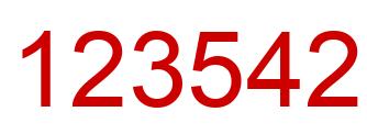 Número 123542 imagen rojo