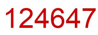 Number 124647 red image