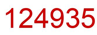 Number 124935 red image