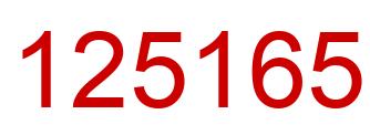 Number 125165 red image