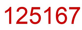 Number 125167 red image