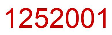 Number 1252001 red image
