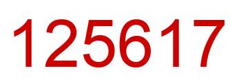 Number 125617 red image