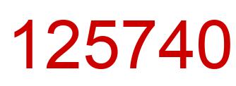 Number 125740 red image