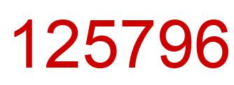 Number 125796 red image
