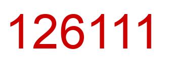 Number 126111 red image