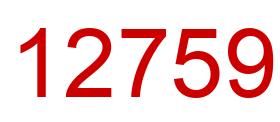 Number 12759 red image