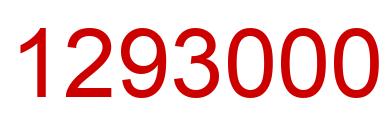 Number 1293000 red image