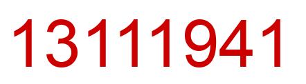 Number 13111941 red image