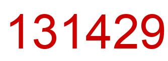 Number 131429 red image