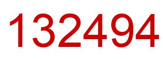 Number 132494 red image