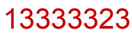 Number 13333323 red image