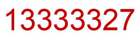 Number 13333327 red image