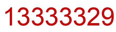 Number 13333329 red image