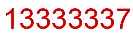 Number 13333337 red image