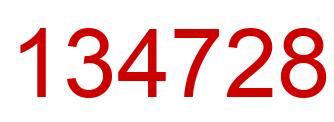 Number 134728 red image