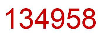 Number 134958 red image