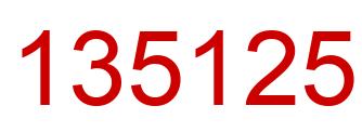 Number 135125 red image