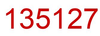 Number 135127 red image