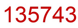 Number 135743 red image