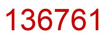 Number 136761 red image
