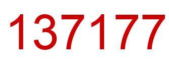 Number 137177 red image