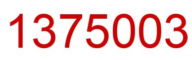 Number 1375003 red image