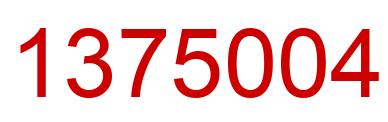 Number 1375004 red image
