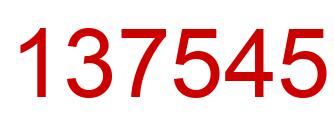 Number 137545 red image