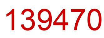 Number 139470 red image