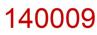 Number 140009 red image