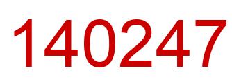 Number 140247 red image