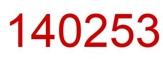 Number 140253 red image