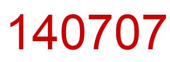 Number 140707 red image