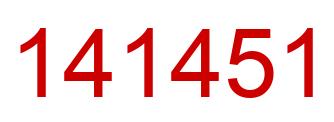 Number 141451 red image