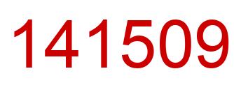 Number 141509 red image